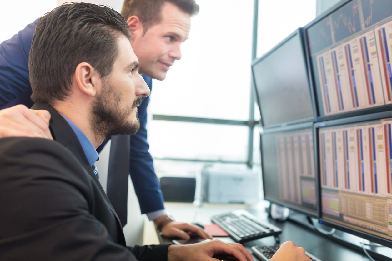 Two man working on a computer